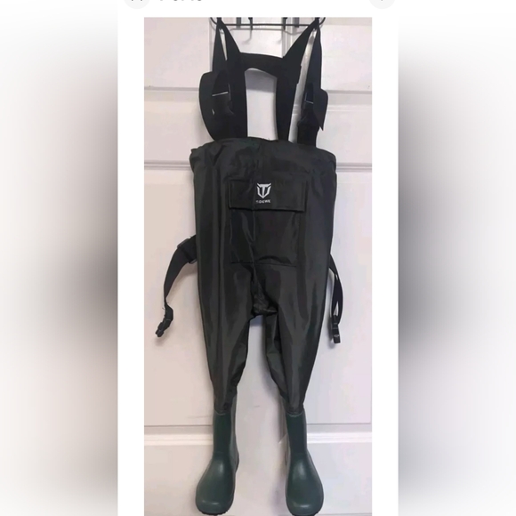 TideWe Chest Waders Fishing Green Childrens Boot Size 27 Bibs Overalls 2T 3T - Picture 10 of 16